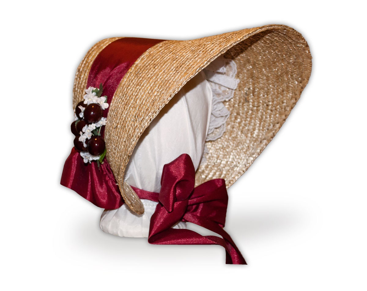 Austentation Trimmed Victorian / Civil War Spoon Bonnet 1850's-1860's