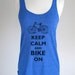 Keep Calm And Bike On Soft Eco-Heather Racerback Tank by Alternative Apparel