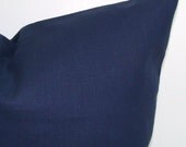 Navy Blue Pillow.SOLID NAVY.12x16 or 12x18 inch Decorator Lumbar Pillow Cover.Printed Fabric Front and Back.Cushion.cm