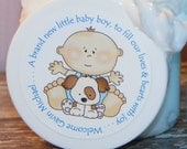 Baby Shower Favors - Personalized Whipped Body Butter (Puppy Love - Boy)