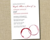 Wine theme bridal shower invitation.