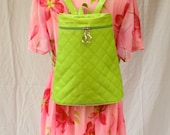 Lime Green Quilted Backpack