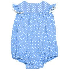 Girls blue pink green and turquoise bubble romper with monogram