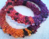 Fine Art Fiber Bracelets recycled with Beaded Borders