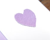 Embroidered Purple Valentine Heart Greeting Card Hand Stitched