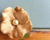 Beige Silk Flowers with Pearl Center