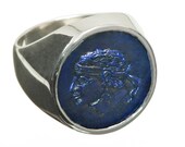 Lapis Corsica Beautiful Roundel Sterling Silver Ring.
