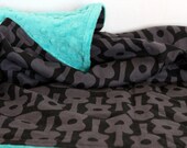 Baby Blanket, Black Guitar Baby Blanket, Minky Blanket