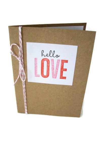 handmade love card, hello love, i love you card, thinking of you cards, valentines day card, hand stamped