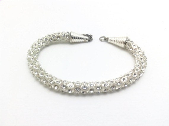 Beautiful wedding bracelet. Bridal bracelet,Swarovski Crystal Rhinestones bracelet, Wedding, OOAK..