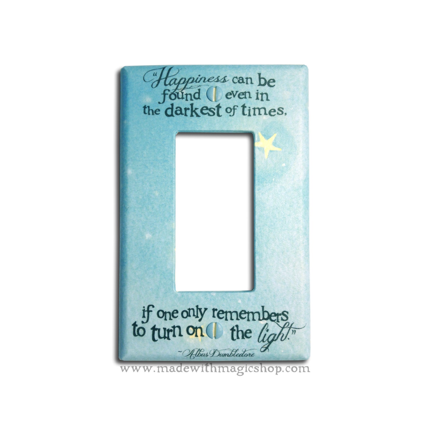 Turn On The Light - Wizard Inspired Rocker Style Switch Plate