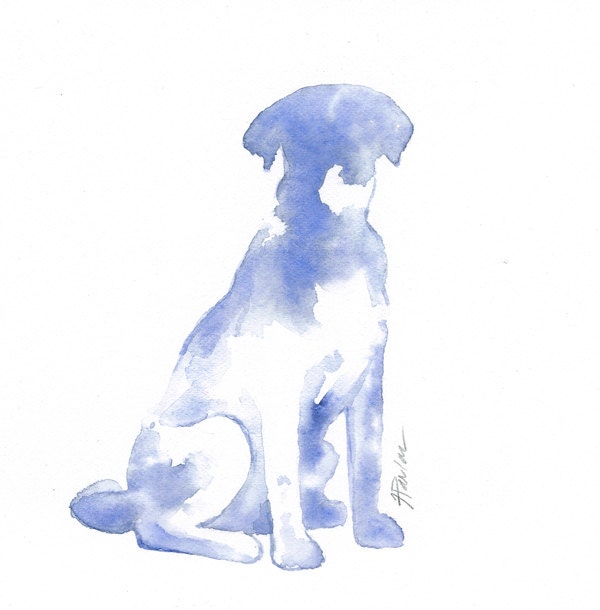 Sitting Dog Silhouette - Custom 8x10
