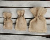 Set of 12- Large (6"x9") Burlap Fringe Favor Bags w/ Jute Twine- Country/Folk/Americana/Rustic/Weddings/Party