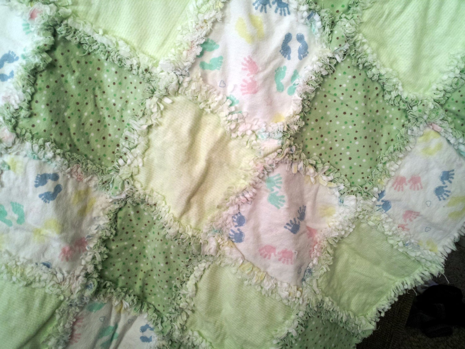 Flannel Baby Rag Quilt for girls or boys