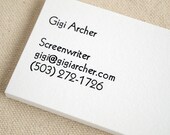 Modern Letterpress Business Cards - Simple Minimal Design - Black and White - Transatlantic