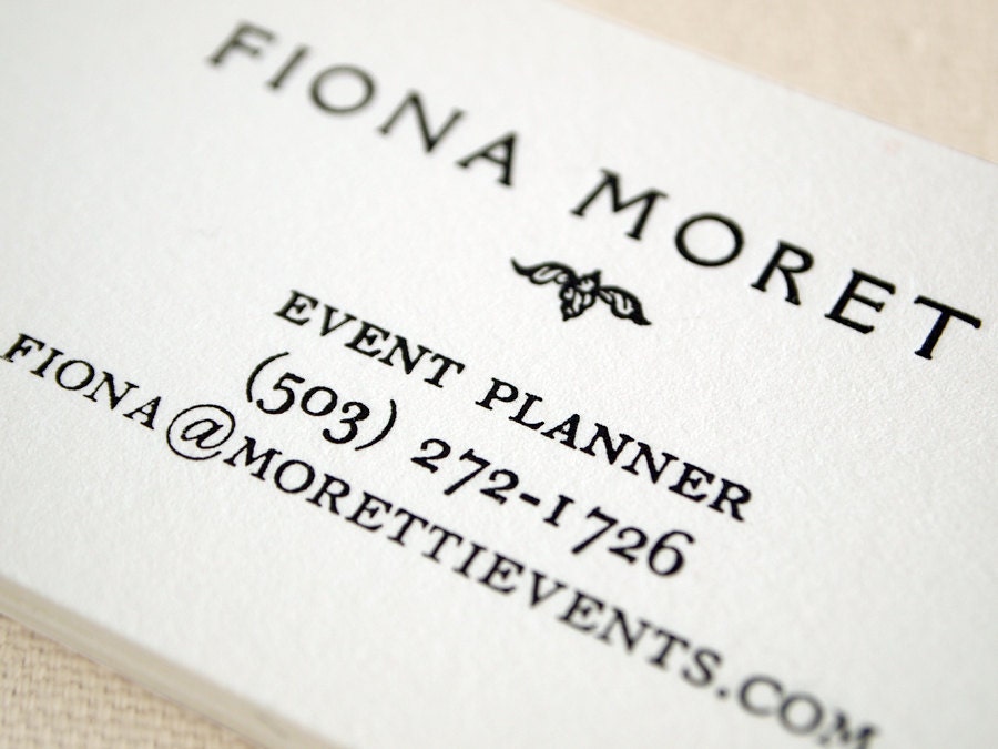 Elegant Letterpress Business Cards - Personalized Vintage Style - Rialto (50)
