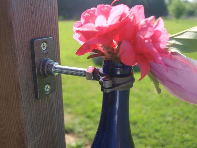 2 - Hardware Only - Dark Gray - Wine Bottle Wall Flower Vases