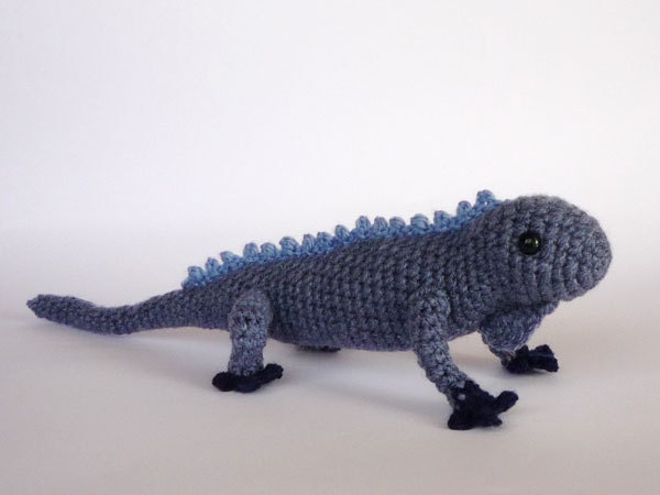 Blue iguana fundraiser crocheted animal