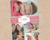Customized Photo Birth Announcement - DIY Printable