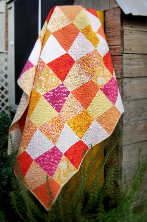 Hot Citrus Tumbler quilt kit - Pre-cut