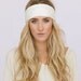 Ivory Jacquard Headband Easy Hair Do Accessory Women's Hair Band Stylish Fashion Turban Wide Jersey Textured Handmade Hair Fashion Headband