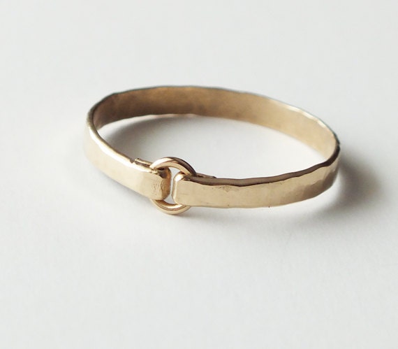 Stacking Rings - Heavy Gauge Hammered Gold Filled Ring - Gold Ring - Stackable Rings - Wedding Band