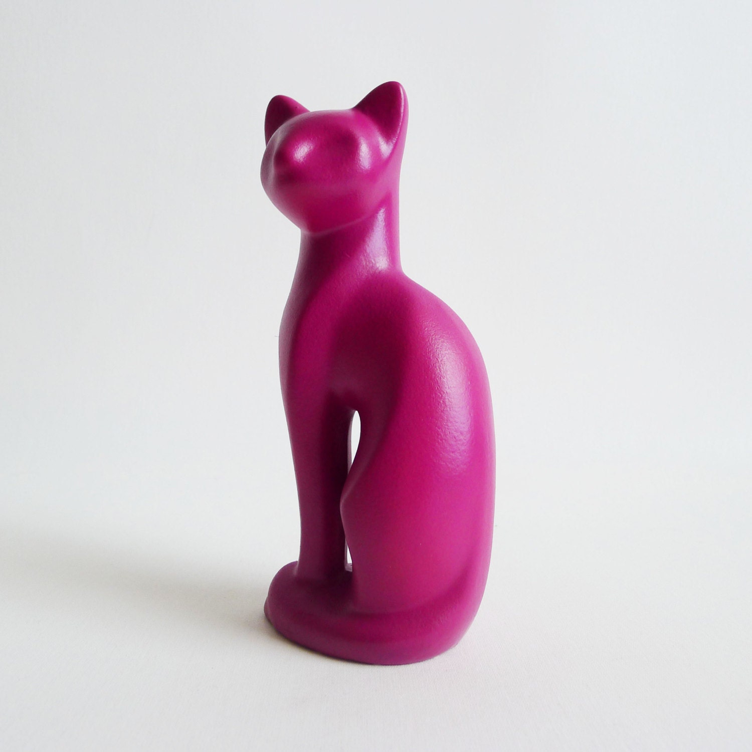 Raspberry Cat Figurine Upcycled Ornament by Trash Things