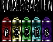 Kindergarten Rocks Rhinestone Transfer - Kindergarten Rocks Iron On Transfer - Kindergarten Rocks Transfer for T-Shirts