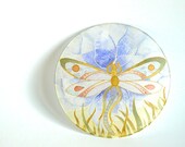 Dragonfly silk mandala silk art, painted home ornament, mandala art