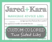 Wedding MAD LIBS Guest Book - Marriage Advice Game - Modern Design - Customized PDF - Bachelorette / Bridal Shower
