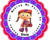 Super Why Red Wonder Personalized Stickers - Party Favors - Birthday Stickers - Gift Tag - Baby Shower - Choice Of Size (65)
