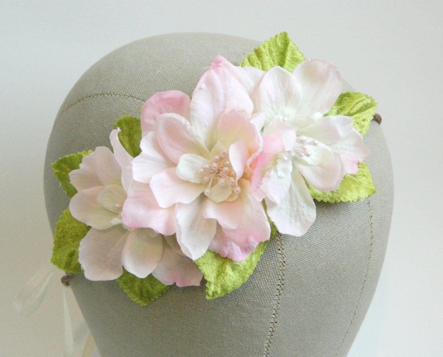 Aurelie Pink Blossom - Bridal Hair Piece - Bride Flower girl Garden Weddings