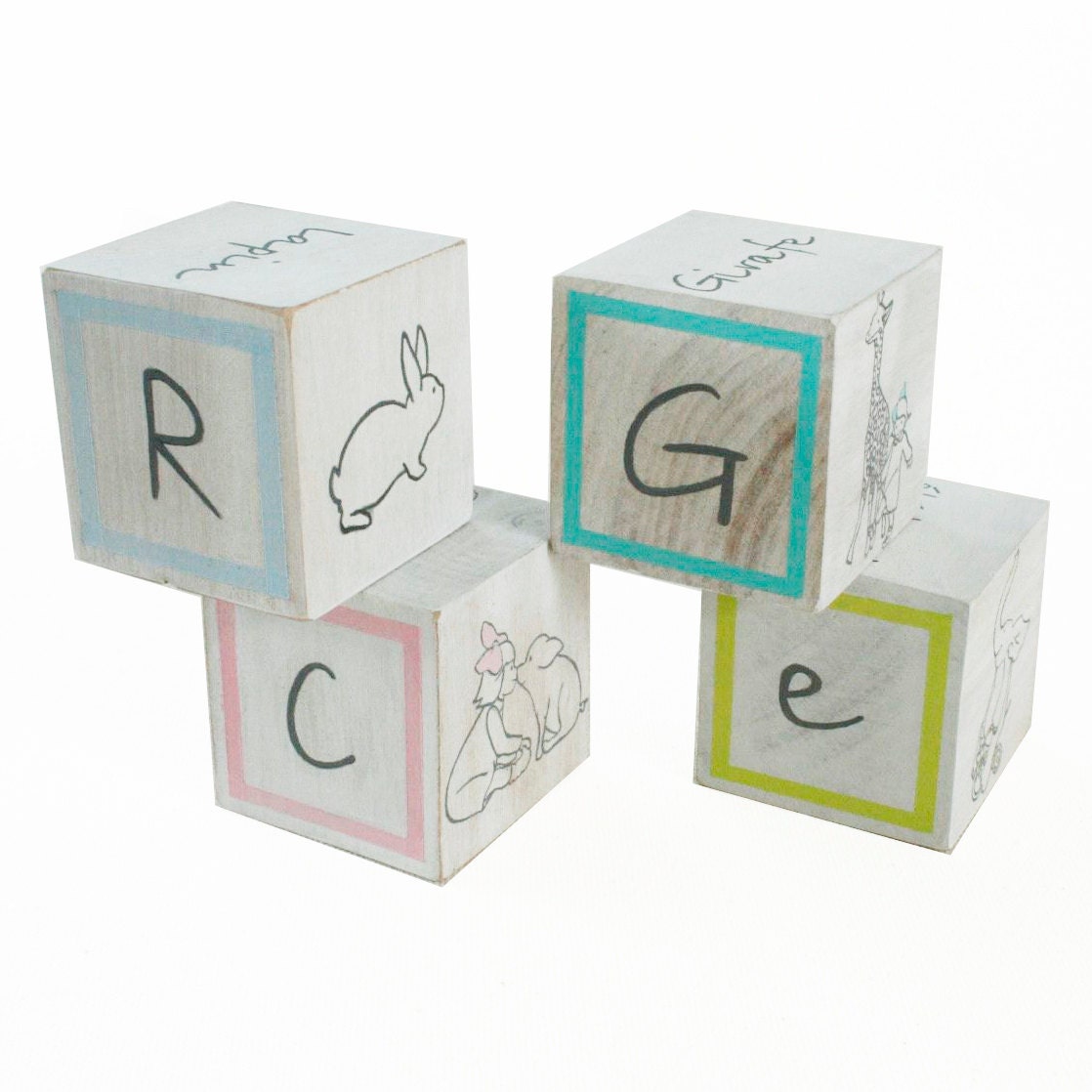 French / English Animal and Word Blocks by Titou & Lili