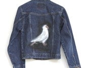 PIGEON KIDS, pigeon airbrushed denim jacket
