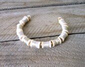 precious metal effect  Mini Wooden Spool Cuff  Bracelet Silver  Metallic