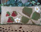 Rustic Country Strawberry Shelf Pillow Tuck