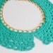 Mint handmade crochet collar in a golden chain // Gorgeous mint women accessory