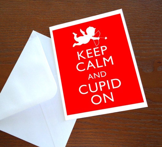 Keep Calm and Cupid On Valentine Print Poster Card Tag 8x10 inch DIY PIY Printable jpg pdf Digital File Clip Art Instant Download DP77