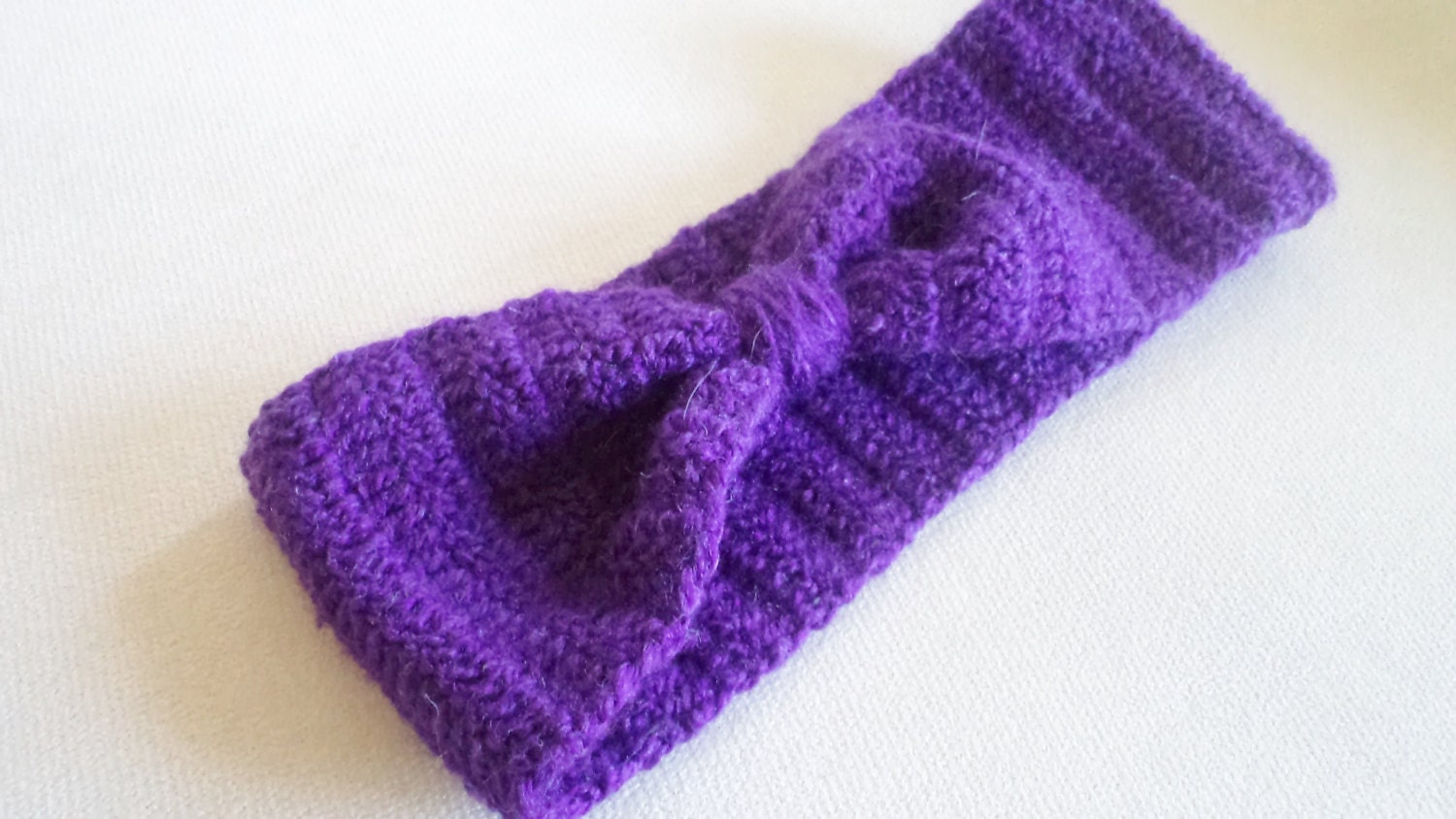 Valentines day, Women headband, Accessories, Purple Hand Crocheted Headband, Earwarmer, Hair accessorie. 2013 Trends, Bow headband