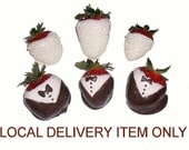 1 Dozen Ghirardelli Chocolate Covered Strawberries Wedding Bride Groom Pink Blue Baby Shower