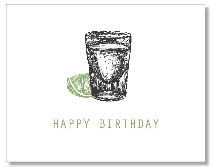 HAPPY BIRTHDAY Alcohol Card. Shot Glass. Hilarious Funny Card for a drinker. Eco & Handmade Beer