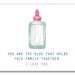 Father's day card. Thinking of You. I love you mom or dad. Eco & Handmade. Hand drawn card.