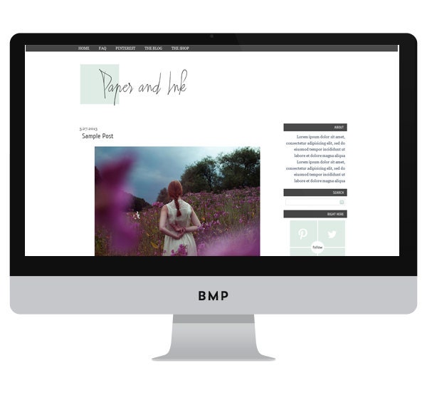 Paper and Ink - 2 column Blogger or Wordpress.org Theme