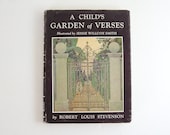 A Child's Garden of Verses - Vintage Illustrated Hardcover Book - Collection of Poetry by Robert Louis Stevenson