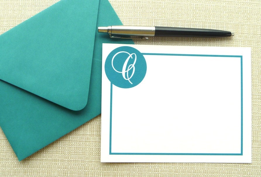 Personalized Letter Monogram Stationery Note Card