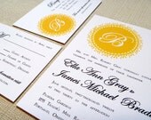 Monogram Burst Wedding Invitation