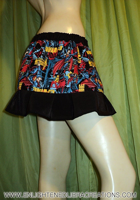 Superman Tiered Skirt - One of a Kind - Ready to Ship Now - S/M/L - Rave Raver Festival Hippie Hooper Flow - ON SALE