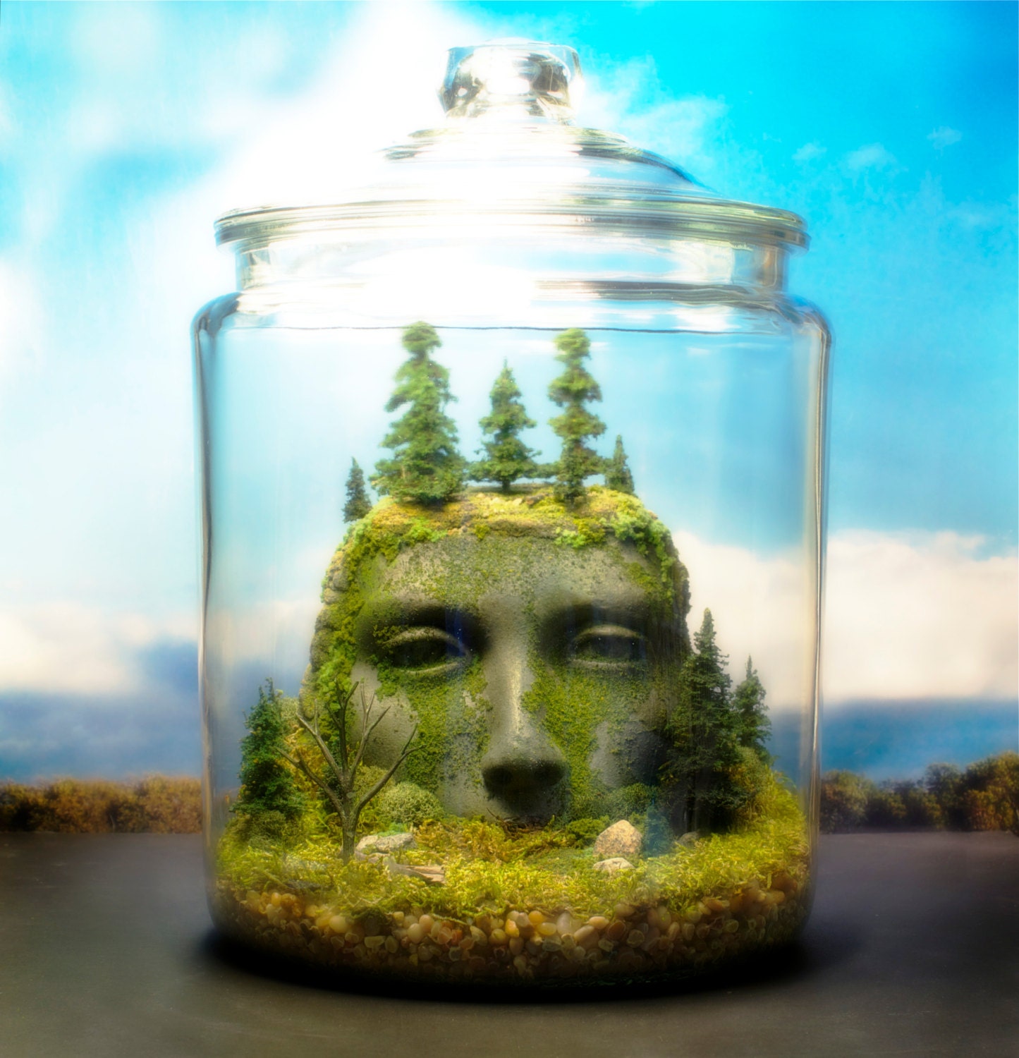 Ancient Goddess Ruins - Fantasy Forest - Terrarium / Diorama