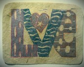 Love 5 x 7 linocut card