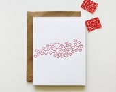 Letterpress Many Hearts - Single Card